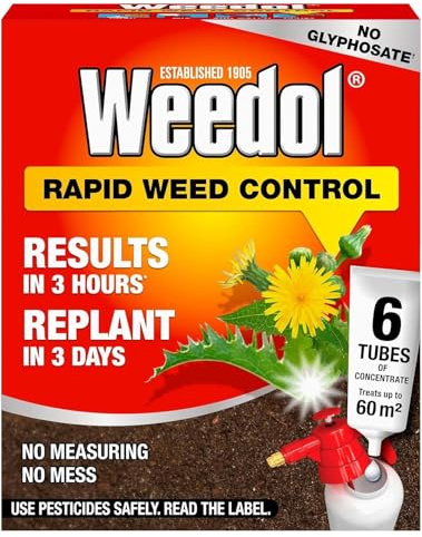 Home Fittings® Weedol Rapid Weed Control Pack of 6 Weedkiller Tubes Outdoor Action Garden Weed Killer