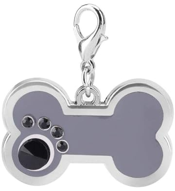 Medagliette per animali domestici Targhette personalizzate per cani e gatti in lega Tag ciondolo in osso Accessori grigio per animali domestici