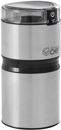 Electric Coffee Grinder Spice Grinder - Stainless Steel Blades Grinder for Coffee Bean Seed Nut Spice Herb Pepper, Brushed Stainless Steel Texture and Transparent Lid
