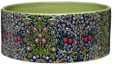 William Morris At Home Dog Bowl, Ceramic Slow Feeder Pet Bowl, Prevent Spilling or Tipping, Dishwasher Safe, Water Bowl, Great Gift For The Home and Dog Lovers, Dimensions: 18.5cm x 7.7cm