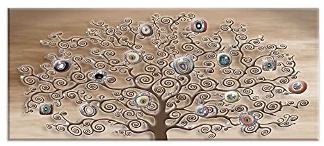 Lupia Quadro moderno su tela con Brillantini e Glitter tema Albero della Vita TREE per soggiorno, capezzale camera da letto