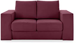 LOOKS BY WOLFGANG JOOP Looks V-2 - Divano di design con sgabelli e scaffale, 2 posti, 172 x 107 x 96 cm, colore: bordeaux
