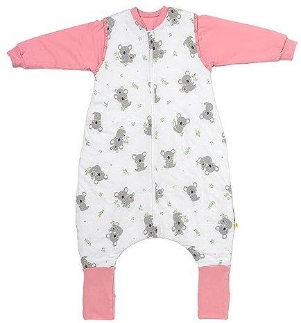 schlummersack Schlafsack mit Füßen ganzjährig 2.5 Tog 90 cm Koala | Kinder Schlafsack mit Beinen und verlängerten Bündchen für eine Körpergröße 90-100cm | Ganzjahres Füßen