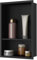 sunrik Niche Salle de Bain,Niche Murale Douche Acier Inoxydable,Niche Murale Douche Couche Double,Niche Douche Encastrable 30x60x10cm（40/20cm）,Noir