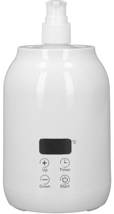 Single Bottle Massage Oil Heater, Lotion Bottle Warmer Heater, Touch Control,Thermostatic LED Massage Oil Warmer,For Home Pro Salon Spa Massage, UK Plug 100‑240V (White)