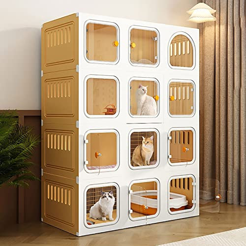 Katzenkäfig für den Innenbereich, Laufstall für Katzenkäfige, Katzengehege im Freien, Kleintierkäfig, halbgeschlossener, Abnehmbarer Katzenschrank, großer Auslaufplatz, ideal für 2–3 Katzen
