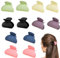 12 Pack Double Row Teeth Hair Clips, Small Hair Clips Claws, Mini Hair Claws Clips for Women Girls Thick Thin, Fine Hairstyle Clips Strong Matte Acrylic Hair Styling Accessories