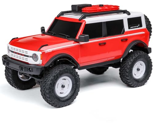 Axial SCX24 Ford Bronco Heritage Edition 4X4 Ready to Run RC Rock Crawler, 1:24, borstmotor, offroad lastbil, fjärrstyrd, extra mycket vridmoment, inkl. batteri och laddare, röd
