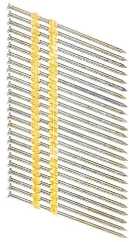 YJQHODY Chiodo Liscio con Gambo zincato Elettrico da 90 mm for l'industria Edile, Chiodi obliqui a Testa Tonda da 21 Gradi, 250 Pezzi