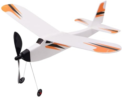 YNPQTDS Avion Planeur Propulsé par Élastique Longueur 330 Mm Planeur De Lancer Réaliste PP Toys Avions Durabless Jeux Volants Easy Assembly Launch Toy pour Beach Camping Party Children Fun