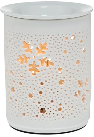 Ciieeo Lámpara Eléctrica Aromaterapia Hogar Quemador Aceite Esencial Luz Nocturna Decorativa Redonda Aire Fresco y Ambiente Relajante Enchufe UE