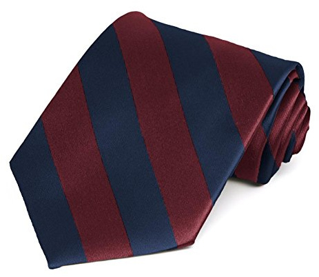 tiemart Striped Tie (Maroon and Navy)