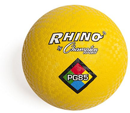 Champion Sports Rhino Playground Balls 8.5D - Two Ply, Nylon Wound, YELLOW