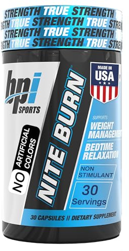 BPI Sports Nite burn – Nighttime Fat Burner & Sleep Support – Keto-Friendly – Weight Loss, Burn Fat, Relaxation, Boost Metabolism – 30 servings – 640mg