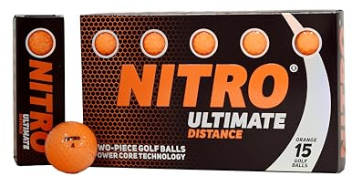 Nitro Ultimate Distance Golf Balls- 15 Pack- Orange- 85 Compression- USGA Approved