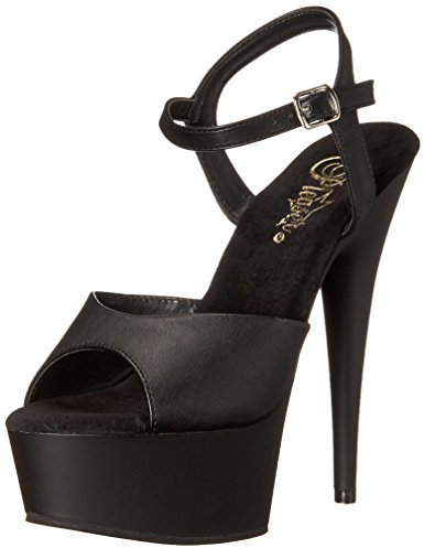 Pleaser Dam Delight-609 platå, Svart svart blk faux läder blk matt, 37 EU
