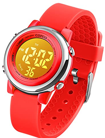 cofuo Kids Digital Sport Waterproof Watch for Girls Boys, Kid Sports Outdoor LED Electrical Watches with Luminous Alarm Stopwatch Child Wristwatch