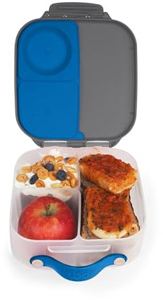 b.box Mini Lunch Box Niños | Fiambrera Infantil Bento con 3 Compartimentos (2 Herméticos) | Fiambrera Niños Ideal para Almuerzos y Picoteo | Cabe 1 Fruta Entera | Sin BPA