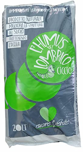 HUMUS DEL LOMBRICO CICCIO – AMMENDANTE VERMICOMPOST DA LETAME – 20LT