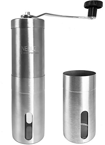 NEOUZA Mulino conico portatile della smerigliatrice manuale dei chicchi di caffè dell'acciaio inossidabile