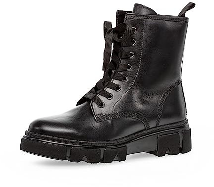 Gabor Damen Combat Boots, Frauen Stiefeletten,Wechselfußbett,Best Fitting,Lammfell,kurzstiefel,uebergangsschuhe,schwarz,37.5 EU / 4.5 UK