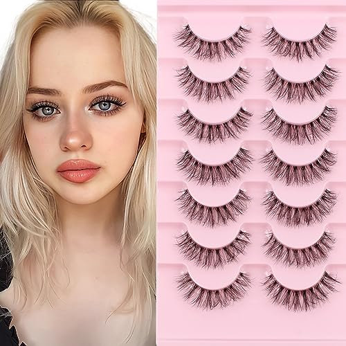 Oreola Falsche Wimpern klares Band flauschige Wimpern leichte künstliche Wimpern 3D Effekt künstliche Wimpern wiederverwendbar 7 Paar