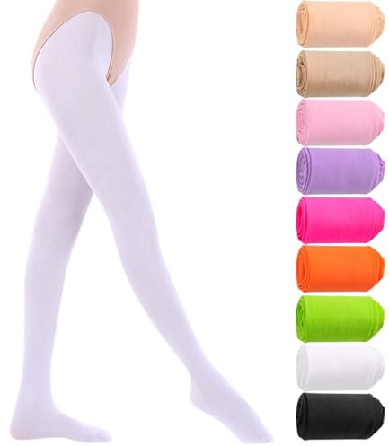 ACMEDE 9 paia di collant da balletto colorati per bambine, taglia 62-152, leggings elasticizzati da danza con piede 80 denari, per ragazze, opachi, per balletto, ginnastica, danza, sport, yoga, pilate