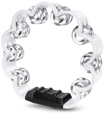 Flexzion 8 Inch Flower Tambourines for Adults, Double Row Jingles, White
