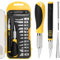 Woonyee Skalpell Set, Skalpell Basteln, Skalpell mit 12 ErsatzklingenPräzise, Scharf, Komfortabel, Aluminium Universal-Multifunktions-Stil für Handwerk Schnitzen, Diy, Kunstproduktion (Gelb)