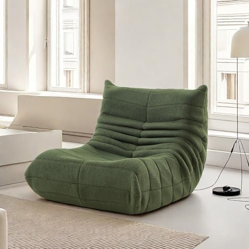 LKPOMI Bodensofa, Lazy Sofa, Bodenstuhl mit Rückenlehne, Sitzsack Sofa, Lesesessel Bequem, Meditationsstuhl für Schlafzimmer Wohnzimmer, Liegesessel (grün)