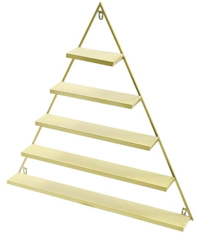 Estabeter Étagère à vernis à ongles, support mural en métal pour vernis à ongles, présentoir à ongles en forme de triangle pour salons de manucure, salons, maison