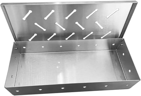 Steowsey Caja ahumadora para barbacoa, astillas de madera para interiores y exteriores, carbón a gas, barbacoa, parrilla, carne, sabor ahumado