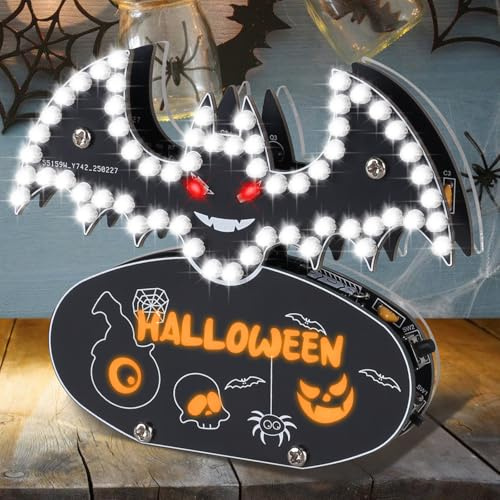 ICrduioo Kit de soudure, chauve-souris, lumière LED, kit d'exercice, kit électronique DIY pour débutants, apprentissage, projet de soudure, lampes LED, kit de construction, pour compartiments MINT
