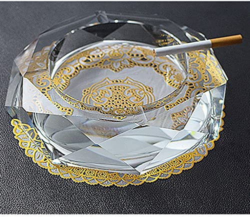 GFHTRELY Posacenere Posacenere in Vetro, posacenere Cristallino Trasparente, personalità di Moda, posacenere Interno ed Esterno, portacenere for Salotto Vassoio per Fumi