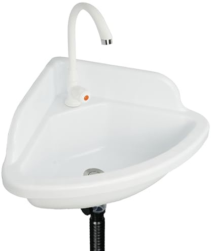 Petit évier de salle de bain mural pour salle de bain, lavabo d'angle triangulaire sans perçage, auto-adhésif, 45 x 45 cm avec trou de robinet, mini évier en plastique pour la maison, le dortoir, le