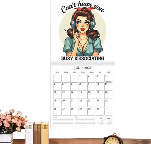 Calendario Da Parete 2026,Calendario Umoristico Sarcastico Con Parolacce | Agenda Appendibile 2026 Stile Vintage Per Decorare Casa Ufficio Camera