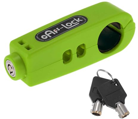 A ABSOPRO Cerradura para Manillar De Motocicleta Universal Manija De Aceleración De Scooter Bicicleta Cerraduras Antirrobo para Freno Delantero Y Embrague Verde Redondo 1 Pz