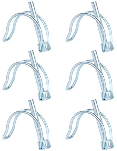 6 Piezas Pasadores Rebatibles en Forma de D, Pasadores de Tubo 11x65MM, Pasadores de Seguridad para Tubos, Pernos con Pasador de Seguridad, Pasador de Bloqueo para Granja Césped Jardín