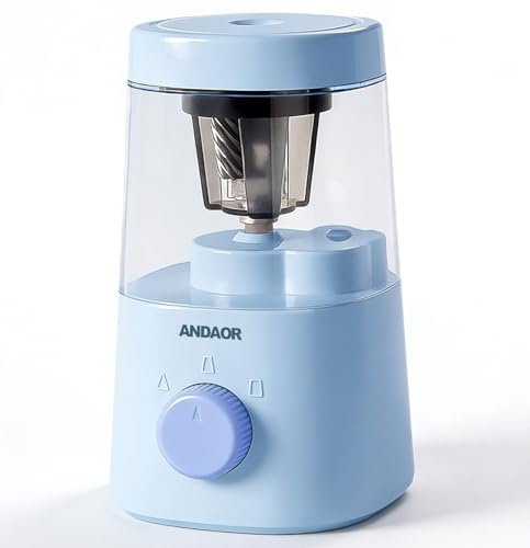 Electric Pencil Sharpener Portable,Professional Automatic Pencil Sharpener,3 Sharpening Settings,Helical Blade10000 Times,6-8mm Diameter Pencils,Classroom/Office/Home