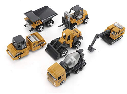 Annadue Högsimulering Minilegering Lastbil Engineering Billeksaker Modellset Utsökt Form, 6 St Grävmaskin Billeksaker Modell, Underbar Present Till Barn över 3 år Gamla (Allmän stil)