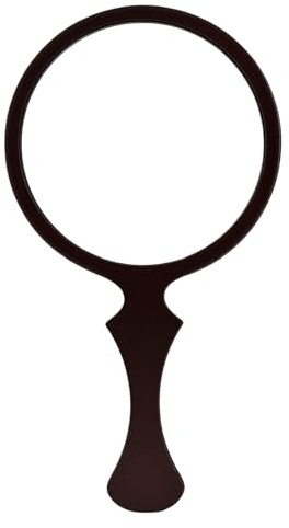 FILFEEL Valnöt Handspegel Vintage Fishtail Handtag Träspegel 9,8x5,3in för Resa Hem Salong Presenter Män Kvinnor (Valnöt Handspegel Liten)