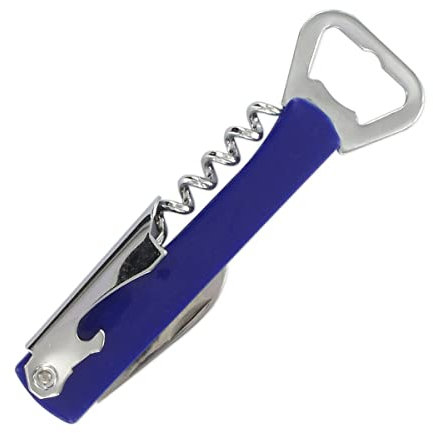 Fackelmann 00882 Tire-bouchon limonadier professionnel coloré, limonadier, tire-bouchon, tire-bouchon limonadier, décapsuleur, Acier inoxydable, Plastique, Jaune, Bleu, 13,5 x 4 cm