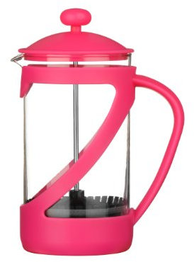 Premier Housewares 0602445 Cafetière Kenya pour 4 Tasses Plastique Rose Vif 400 ML + Insert en Verre Résistant à la Chaleur