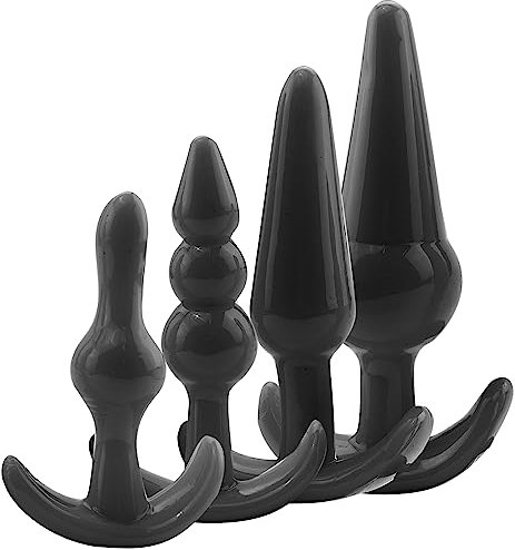 FOPS Set Plug Anale TPR Nero 9cm⌀2.4cm 9.5cm⌀2.4cm 11cm⌀2.7cm 12.5cm⌀3.7cm Dilatatore Anale Donna Uomo Unisex Sex Toys Anale Plug Anale Da Donna Bondagerie Per Piacere Intenso A49