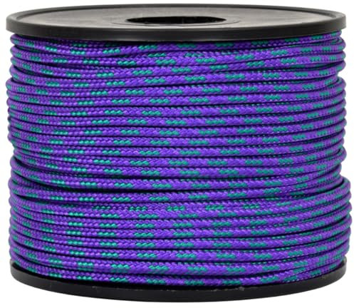 Corderie Italiane 006041122 Treccia Sky Cordino Intrecciato, Viola/Verde, 2 mm, 50 mt