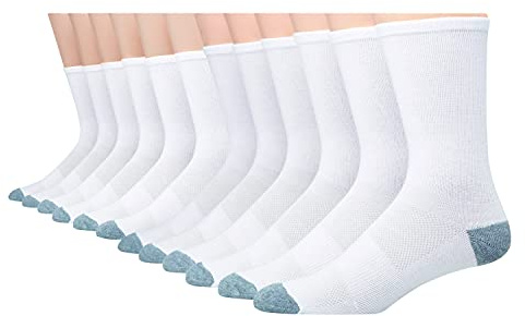 Hanes mens X-temp Lightweight Crew Socks, 12-pair Pack Casual Sock, White, 6 12 US