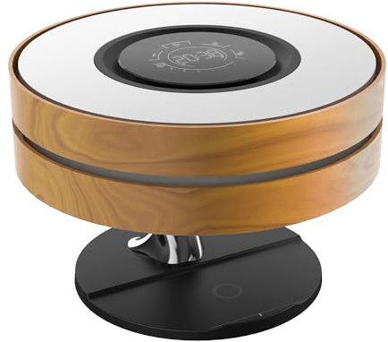 Fontastic „Icona“ LED Nachttischlampe Touch dimmbar, multifunktionelle Tischlampe mit kabelloser Ladefunktion, Bluetooth Lautsprecher und Timer, Designer-Tischleuchte inkl. TWS-Speaker