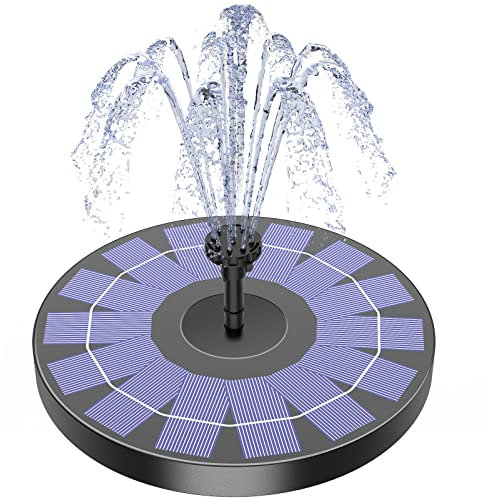 AISITIN Solar Springbrunnen für Außen, 2.5W Solarbrunnen für Draussen mit 4 Stützstangen Solar Teichpumpe Outdoor Wasserpumpe Solar Schwimmender Fontäne Pumpe mit 6 Effekte für Garten,VogelBad,Teich