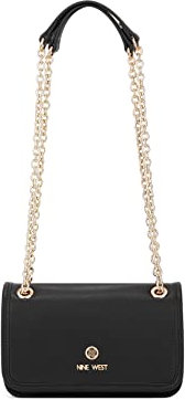 NINE WEST Damen Saoirse Mini Cnvrtbl Xbdy Flap Handtasche, Umhängetasche, Satche, Tragetasche, Geldbörse, Schwarz