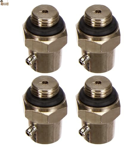 BricoLoco.com Llave de purga para radiador con válvula de salida orientable. ¡¡¡ PACK 4 uds.!!! Purgador radiador con tornillo de apertura y cierre. Rosca macho 3/8”. (4)